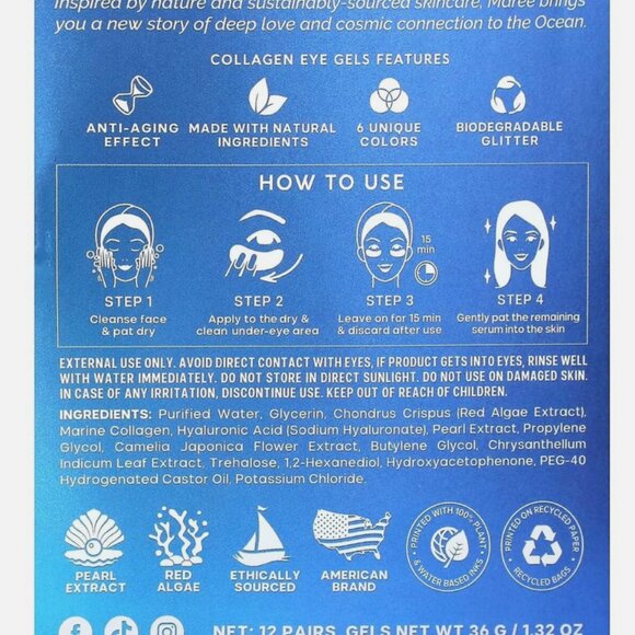 MAREE Collagen Eye Gels (Improved Formula) 12 Pairs - Picture 2 of 3